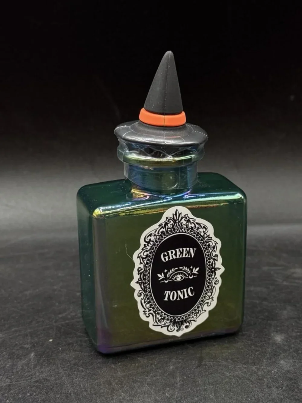 Target Mini Glass Green Tonic Potion Bottle Witch’s Hat Iridescent Halloween NEW